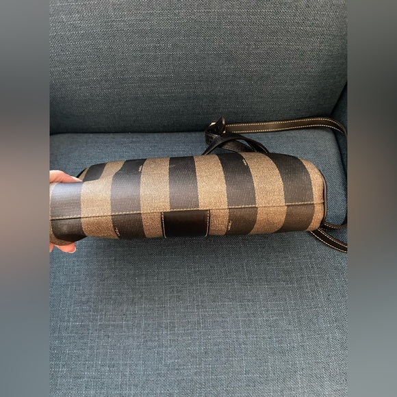 Vintage FENDI Pequin Coated Canvas Striped Crossbody Shoulder Handbag Purse - Picture 7 of 16